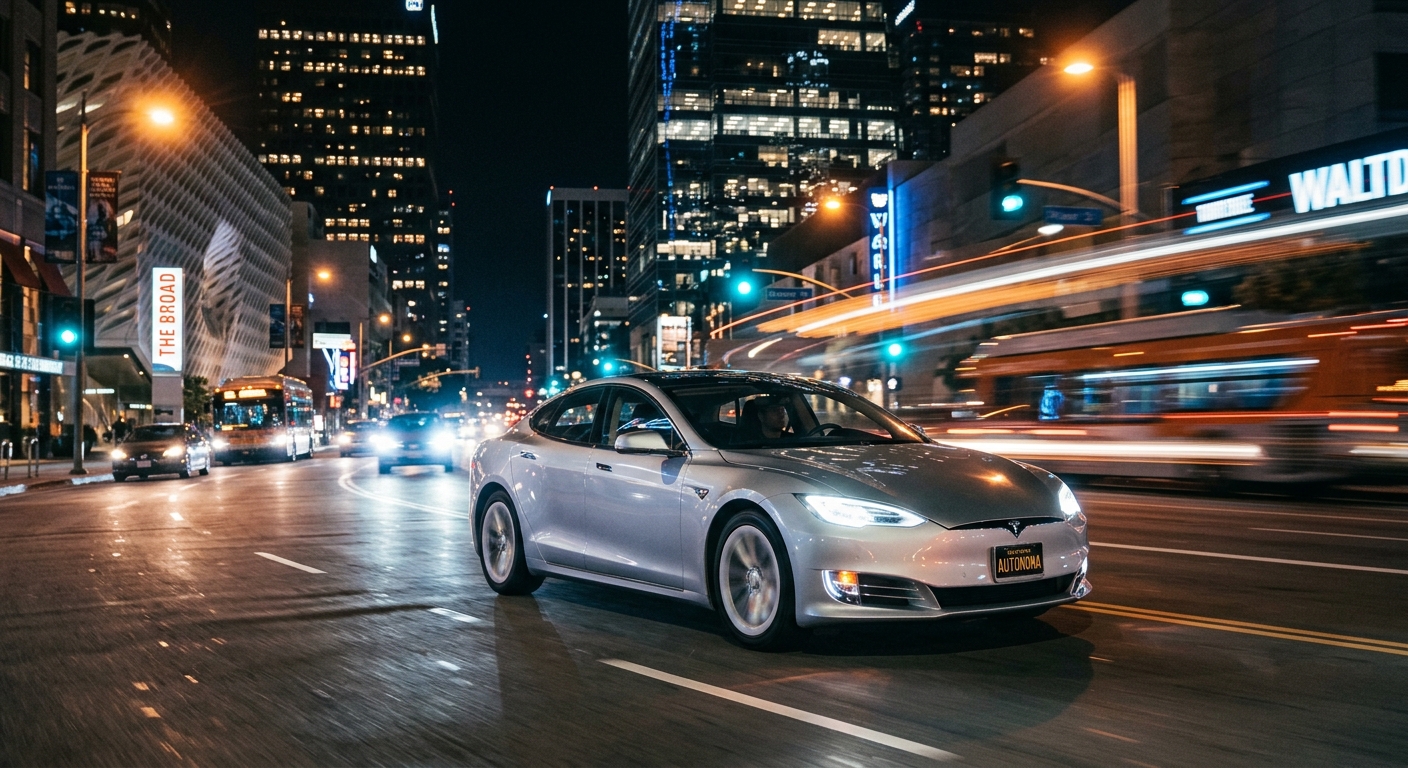 Tesla posts video of car driving itself through LA with no human input, signaling a shift in real-world autonomous AI capability
