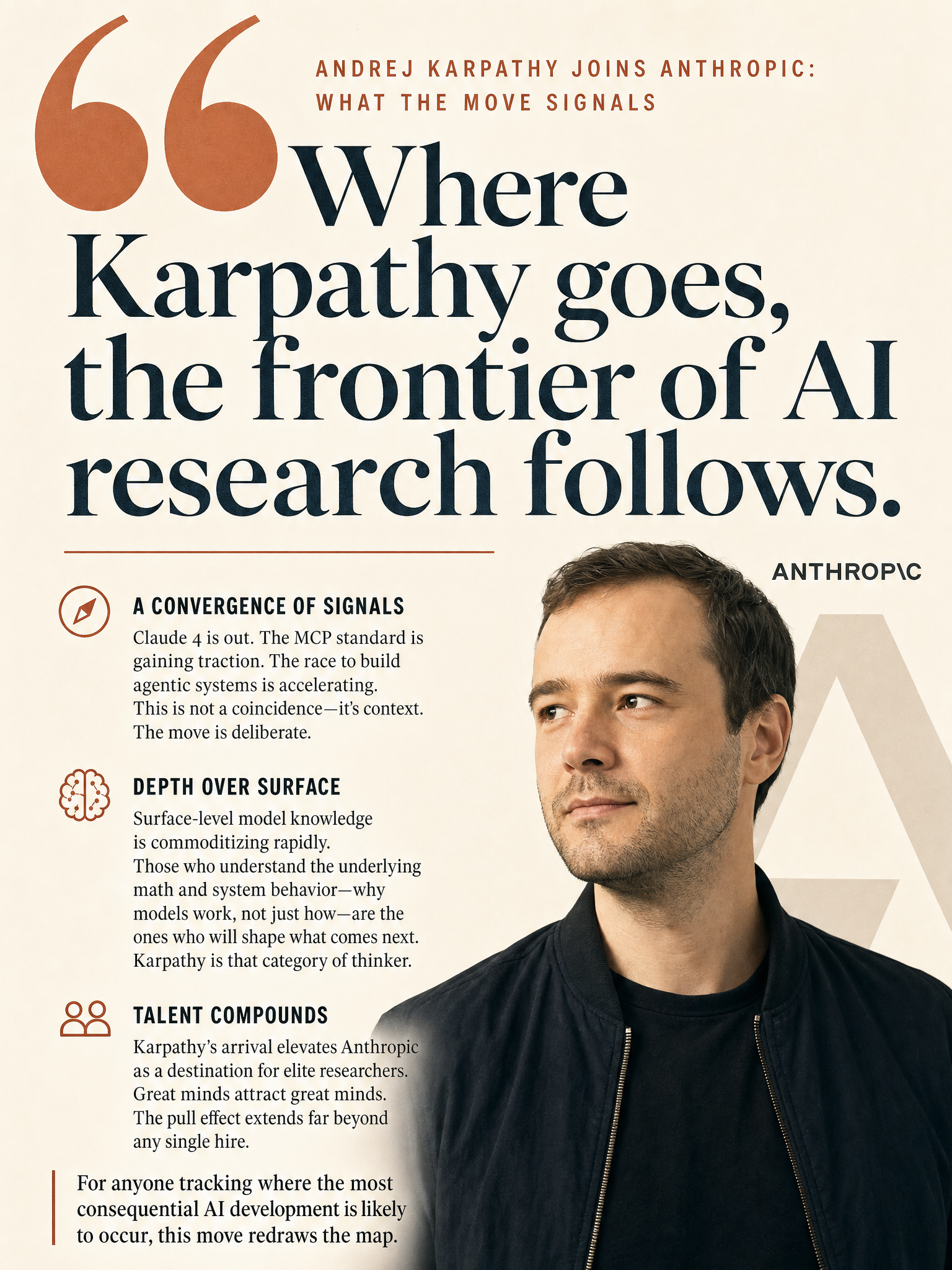 Andrej Karpathy joins Anthropic, signaling a major talent shift at the frontier lab