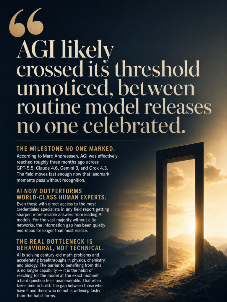 Marc Andreessen on Rogan: AGI milestone already crossed, AI outperforming world-class experts
