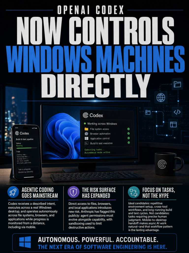 OpenAI Codex launches Windows computer use support with mobile-to-desktop async workflow