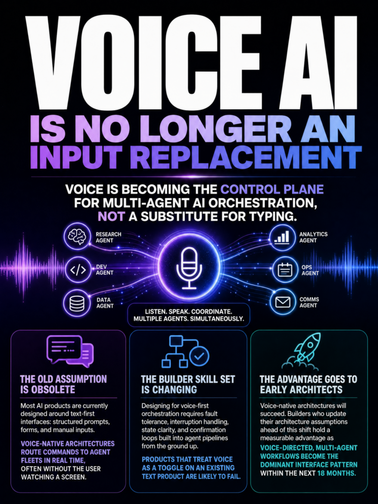 Contrarian take on ChatGPT Voice desktop launch: voice as agent orchestration layer, not just input replacement, and what it means for builders designing AI systems today