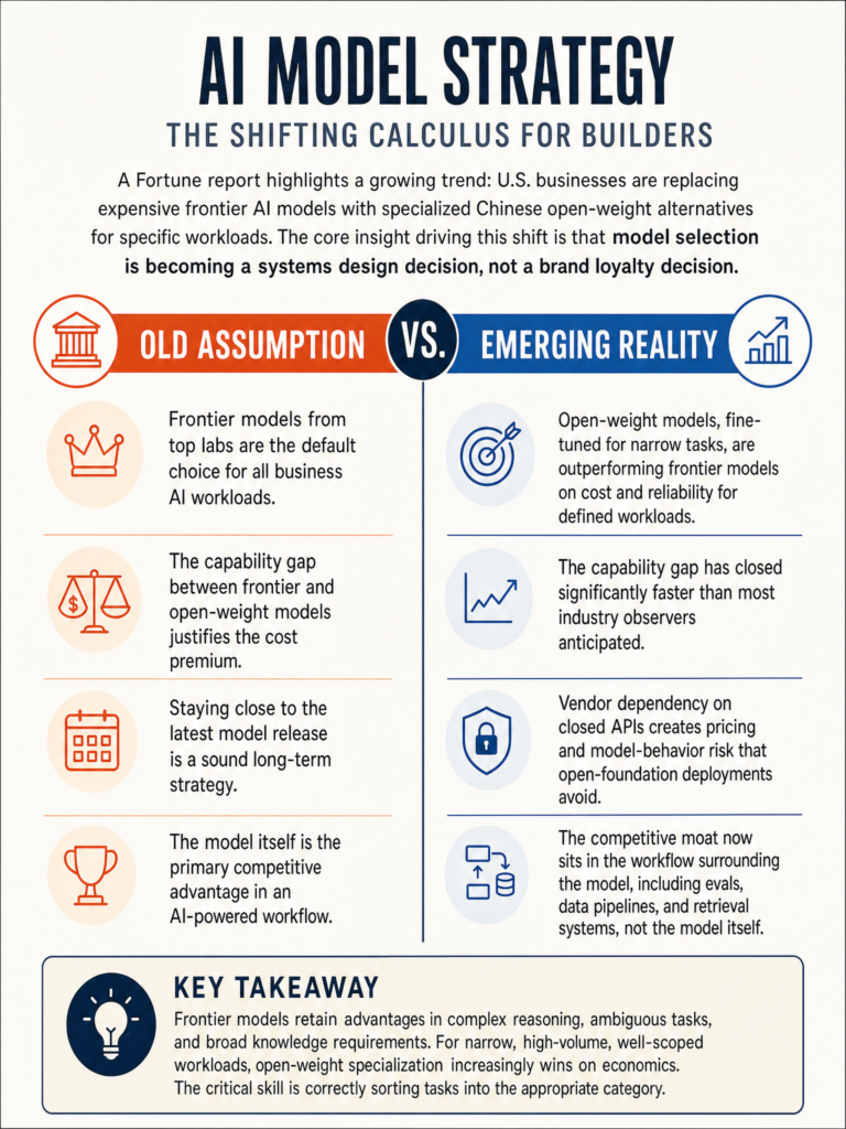 Chinese open-weight models winning U.S. business workloads away from frontier models, and what task-level model selection means for builders